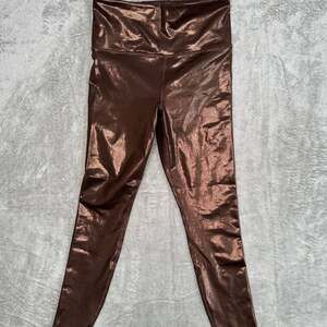 Metallic Bronze High-Waisted Leggings